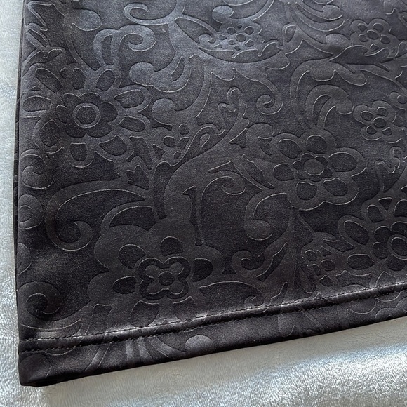 Myco Anna Patchwork Dress Square Neck Fit and Flare Black and Red Made in Canada - Picture 9 of 16